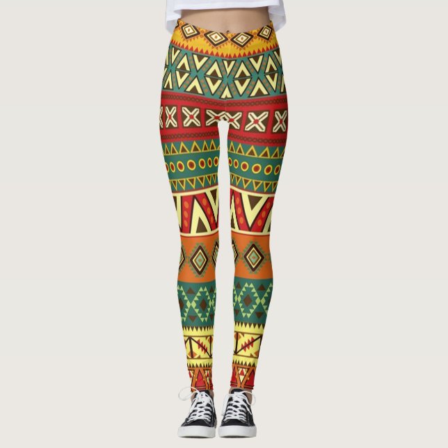 mexikanisches Folkloremuster Leggings (Vorderseite)