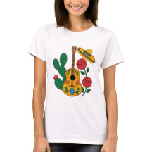 Mexikanisches Gitarren-Sombrero- und Kaktus-Fiesta