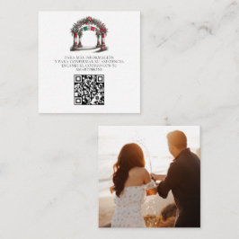 Mexikanisches Hochzeitsfeier Foto QR-Code Begleitkarte