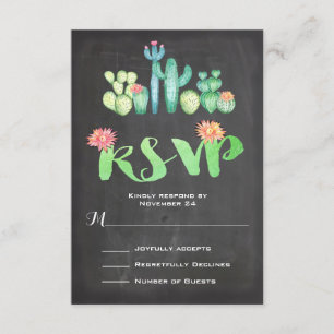 Mexikanisches Hochzeitwatercolor-Kaktus UAWG RSVP Karte