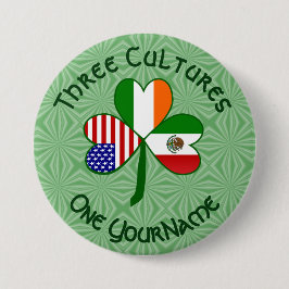 Mexikanisches Irish American Fags Kleeblatt Person Button