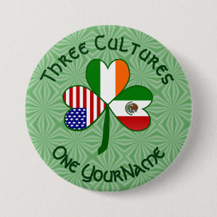Mexikanisches Irish American Fags Kleeblatt Person Button