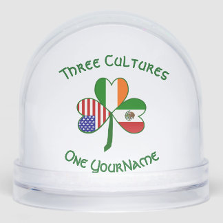 Mexikanisches Irish American Fags Kleeblatt Person Schneekugeln