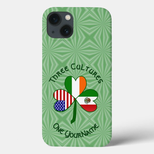 Mexikanisches Irish American Flag Kleeblatt Person Case-Mate iPhone Hülle (Rückseite)
