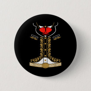 Mexikanisches Mariachi Kostüm Charro für Cinco de  Button
