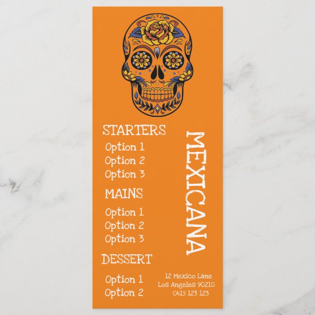 Mexikanisches Menükarte (Vorderseite)