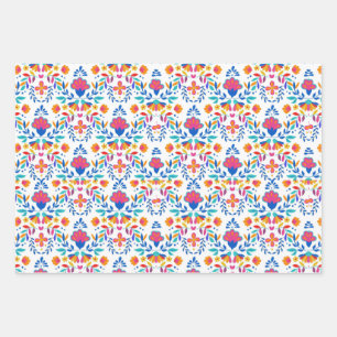 Mexikanisches Muster ethnischer Volkskunst Geschenkpapier Set