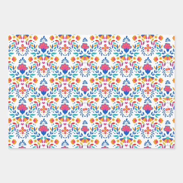 Mexikanisches Muster ethnischer Volkskunst Geschenkpapier Set (Vorderseite)