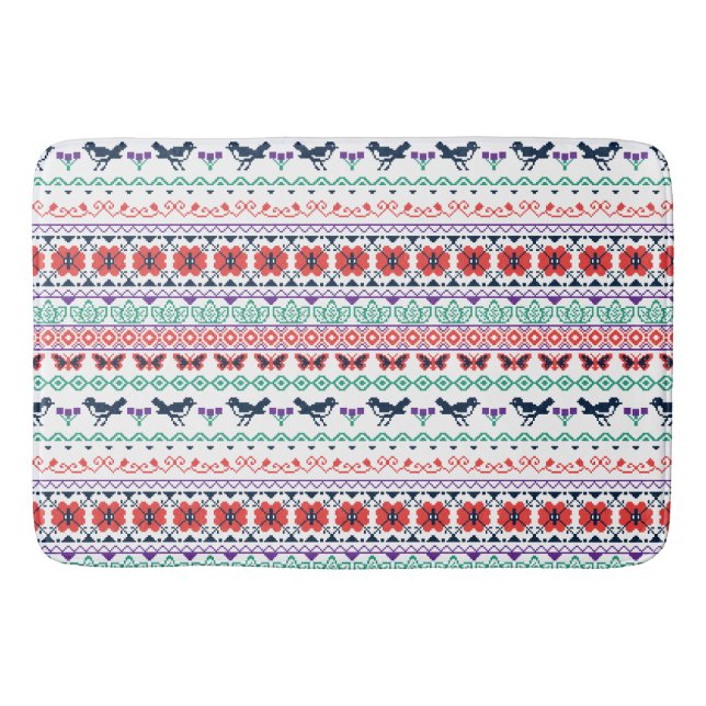Mexikanisches Muster Frida Kahlos | Badematte (Vorderseite)
