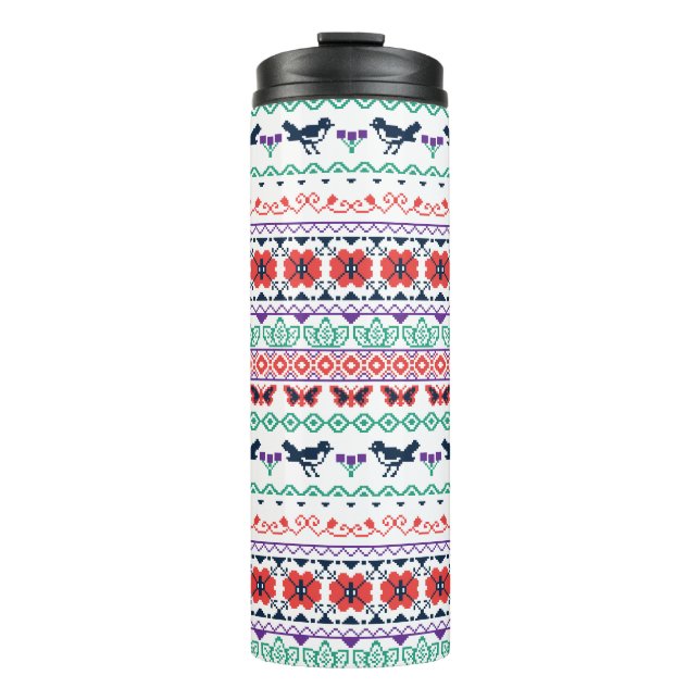 Mexikanisches Muster Frida Kahlos | Thermosbecher (Vorderseite)