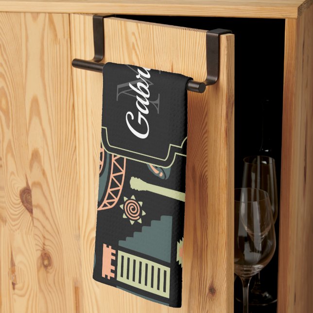 Mexikanisches Muster Geschirrtuch (Drittel gefaltet)