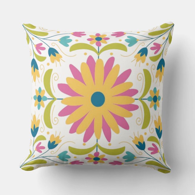 mexikanisches Otomi-Muster Kissen (Vorderseite)