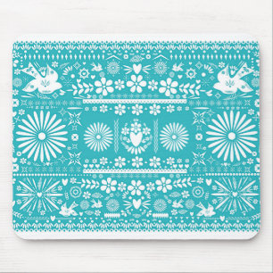 Mexikanisches Picado Türkis Türkisgrün Geschnitten Mousepad