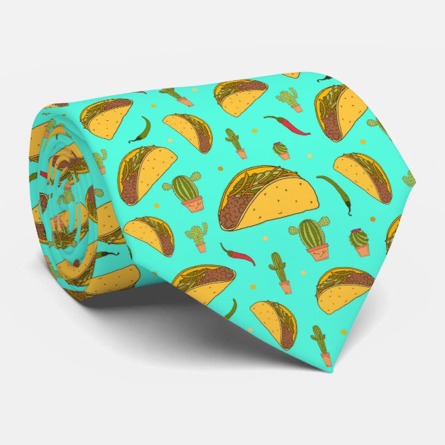Mexikanisches Restaurant Corn Tortilla Taco Illust Krawatte (Gerollt)