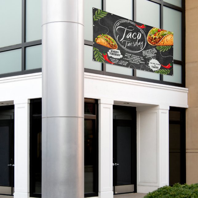 Mexikanisches Restaurant Taco Dienstag Grafik Banner (Äußeres Gebäude)