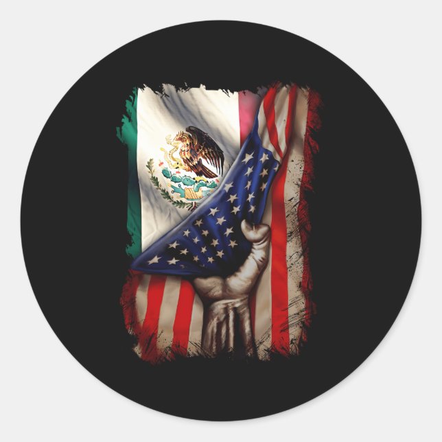 Mexikanisches Roots amerikanische mexikanische Fah Runder Aufkleber (Vorderseite)