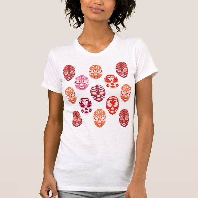 - Mexikanisches Rosa Lucha Libre Maske T-Shirt (Vorderseite)