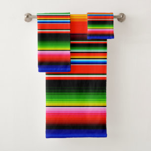 Mexikanisches Serape-Fest Südwestliches Design Badhandtuch Set