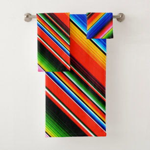Mexikanisches Serape-Fest Südwestliches Design Badhandtuch Set