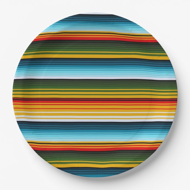 Mexikanisches Serape Fiesta Party Pappteller (Vorderseite)