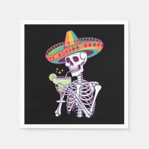 Mexikanisches Skelett Cinco De Mayo Margarita-Feie Serviette