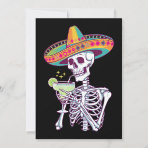 Mexikanisches Skelett Cinco De Mayo Margarita-Part Einladung