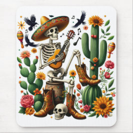 mexikanisches Skelett, das Gitarre spielt Mousepad