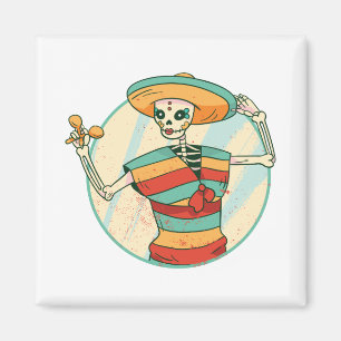 Mexikanisches Skelett Mädchen Magnet
