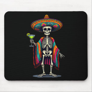 mexikanisches Skelett Sombrero Cinco De Mayo Fiest Mousepad