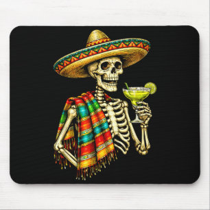 Mexikanisches Skelett Sombrero Cinco de Mayo Mexik Mousepad