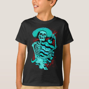 Mexikanisches Skelett Toter Pistolero Tequila-Shir T-Shirt