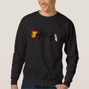 Mexikanisches Spanien Flag Mexikanisches Heartbeat Sweatshirt