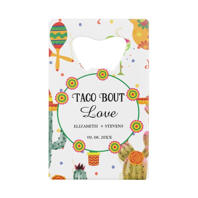 Mexikanisches Taco Bout Liebe Brautparty Gastgesch Geldbeutel Flaschenöffner (Vorderseite)