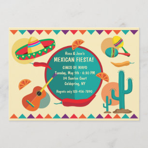 Mexikanisches Thema Cinco de Mayo Party Einladung