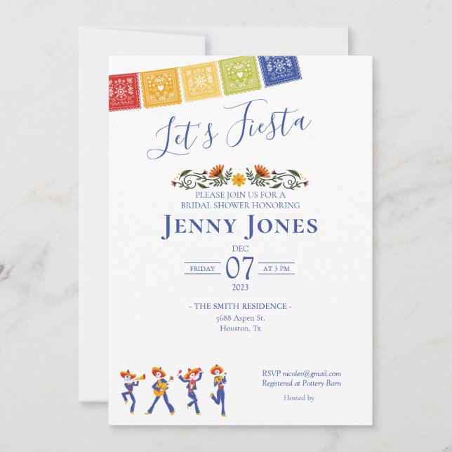 mexikanisches Themed Brautparty laden Einladung (Vorderseite)