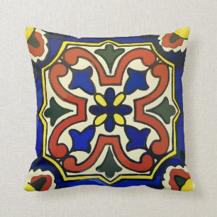 Mexikanisches Tile Blue Kissen