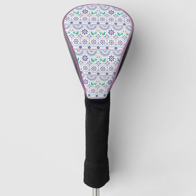 Mexikanisches Vogel-Fliesen-Volkskunst-Muster Golf Headcover (Vorderseite)
