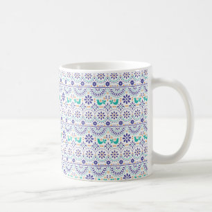 Mexikanisches Vogel-Fliesen-Volkskunst-Muster Kaffeetasse