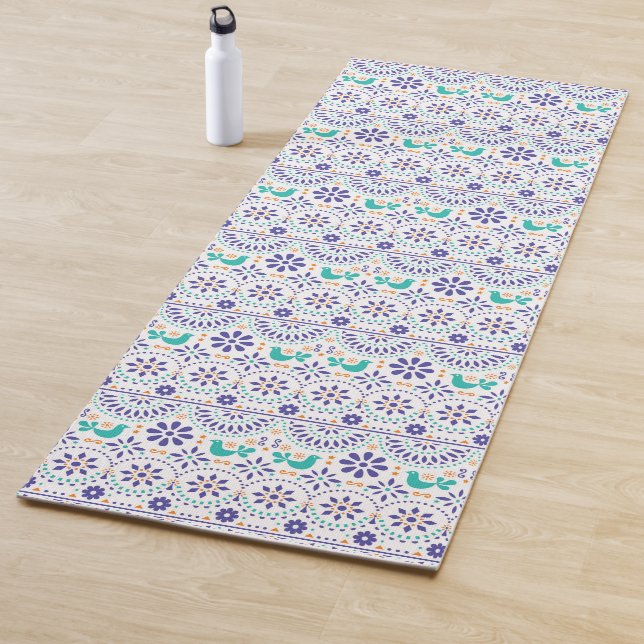 Mexikanisches Vogel-Fliesen-Volkskunst-Muster Yogamatte (Beispiel)