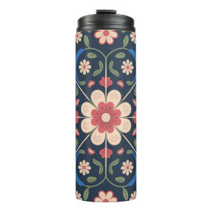Mexikanisches volkstümliches Blumenmuster Thermosbecher