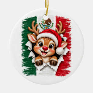 Mexikanisches Weihnachtsrentier Keramik Ornament
