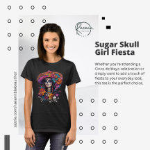 Mexikanisches Zucker-Schädel-Mädchen-Fiesta-T-Shir