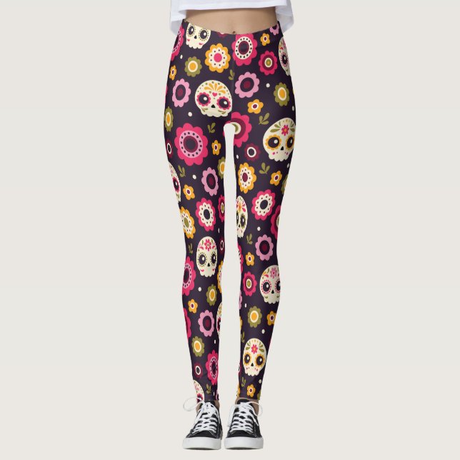 mexikanisches Zuckerrohrmuster Leggings (Vorderseite)