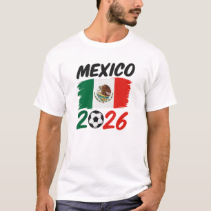 Mexiko 2026 Fußball Fan Design mit Fußball T-Shirt