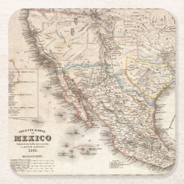 Mexiko 8 rechteckiger pappuntersetzer (Vorderseite)