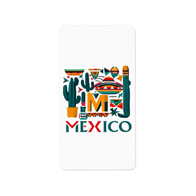 MEXIKO ADRESSAUFKLEBER (Vorne)