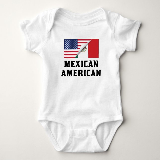 Mexiko-amerikanische Flagge Baby Strampler (Vorderseite)