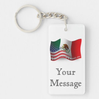 Mexiko-amerikanische wellenartig bewegende Flagge Schlüsselanhänger