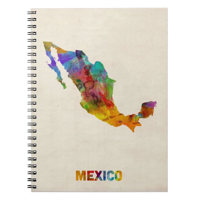 Mexiko-Aquarell-Karte Notizblock (Vorderseite)
