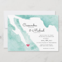 Mexiko Aquarellkarte | Cabo | HOCHZEIT IN URLAUBSO Einladung